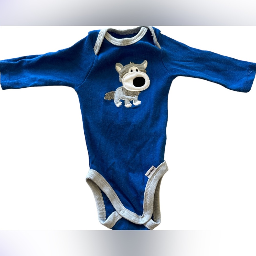 5 FOR $30 GERBER Newborn 5-8 LBS Cotton Royal Blue Puppy Bodysuit